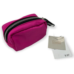 14th & Union Zip Around Travel Cosmetic Pouch w/ Snap Hook Pink Butterfly NWT
